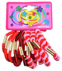 Миниатюра: Резинка для волос красное ассорти набор 9шт