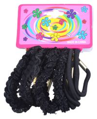 Миниатюра: Резинка для волос набор 9шт черное ассорти@