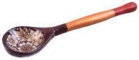 Миниатюра: Ложка чайная деревянная Хохлома Золотая кудрина 15см, черпачок 3,5см@