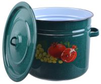 Миниатюра: Бак эм. 20л, эм. крышка с петлей Зеленый рябчик деколь микс (1)