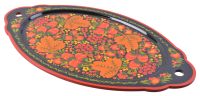Миниатюра: Поднос деревянный Хохлома 46*25см Керженский овальный @