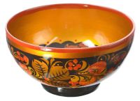 Миниатюра: Чашка деревянная Глубокая Хохлома 17,5*8см@