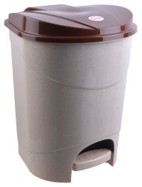 Миниатюра: Контейнер для мусора пласт. 19л (305*305*390мм), с педалью IDEA бежевый мрамор