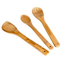 Миниатюра: Лопатки для приготовления пищи набор 3шт бамбук в пакете КН-16
