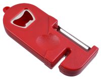 Миниатюра: Овощечистка-открывашка нерж. и пласт. 13см, с ножеточкой 3в1 ВСМ2152 цвет микс