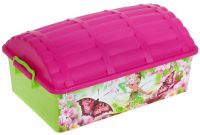 Миниатюра: *Контейнер (ящик) для игрушек пласт. 30л (620*410*270мм), пласт. крышка Сундук Фея