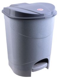 Миниатюра: Контейнер для мусора пласт. 19л (305*305*390мм), с педалью IDEA мрамор