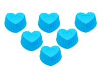 Миниатюра: Набор форм для выпечки силикон 6шт (7,3*7*3,2см) Сердечки цвет микс