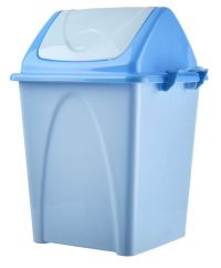 Миниатюра: Контейнер для мусора пласт. 7,5л (215*215*325мм), с плавающей крышкой Премиум бежево-коричневый @