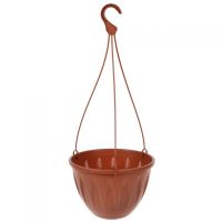 Миниатюра: Кашпо пласт. 3л (220*165*220мм), подвесное Алиция терракотовое