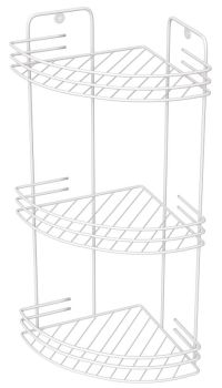 Миниатюра: Полка угловая 3-х секц 19*19*41см белая (8)