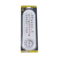 Миниатюра: Термометр-гигрометр пласт. 23*7см, диапазон температур -30°С +50°С