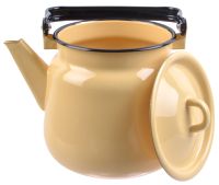Миниатюра: Чайник эм. 3,5л, эм. крышка с петлей, сферический, палевый