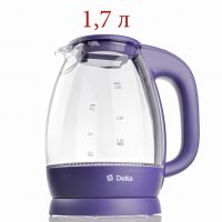 Миниатюра: Чайник эл.1,7л 2200Вт стекло фиолетовый DELTA