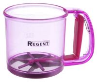Миниатюра: Кружка-сито пласт. 375гр (d11см), 2 шкалы деления (125гр и 250гр) Regent PRESTO цвет микс