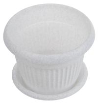 Миниатюра: Кашпо пласт. 1,4л (160*125*160мм), с поддоном ЛИВИЯ мрамор (20)