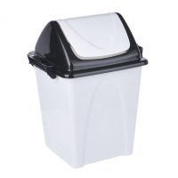 Миниатюра: Контейнер для мусора пласт. 5л (190*190*295мм), с плавающей крышкой Премиум мраморно-черный @