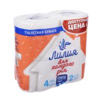 Миниатюра: Туалетная бумага 2сл 4 рулона Лилия белая