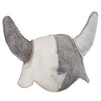 Миниатюра: Шапка для бани полушерсть Шлем викинга бело-серый