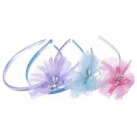Миниатюра: Ободок для волос Цветок+сеточка+стразы