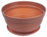 Миниатюра: Горшок для цветов пласт. 0,7л (15см) с подставкой Алиса терракот