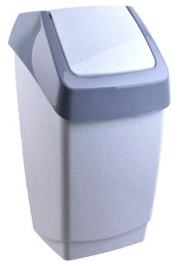 Миниатюра: Контейнер для мусора пласт. 15л (260*250*460мм), плавающая крышка ХАПС мрамор