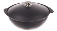 Миниатюра: Казан ал. 6л (32см), для плова, ал. крышка а/п KUKMARA Традиция черный (3)