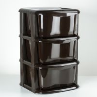 Миниатюра: Комод пласт. 3-х секционный (360*360*570мм) Домовой цвет шоколад