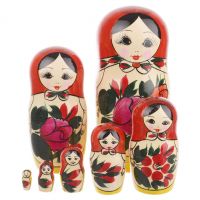 Миниатюра: Матрешка Хохлома традиционная 7-и кукольная 18*8см@