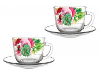 Миниатюра: Набор чайный 4 пр Дуэт Фламинго в тропиках