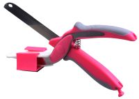 Миниатюра: Ножницы кухонные нерж. 25,5*3см, чехол-держатель на липкой ленте, пласт. ручки, цвет микс