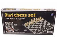 Миниатюра: Набор игр 3в1 (магнитные шашки; шахматы; нарды) мет. и пласт. 32*32см @