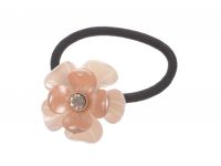 Миниатюра: Резинка для волос классика с двойным цветком 1шт