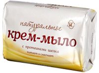 Миниатюра: Мыло туалетное 90гр Натуральное Крем с протеинами шелка