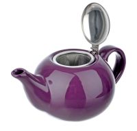 Миниатюра: Чайник заварочный керамика 750мл, нерж. фильтр фиолетовый