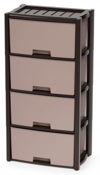 Миниатюра: Комод пласт. 4-х секционный (475*300*940мм) Колорит мокко