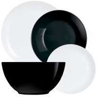 Миниатюра: Набор столовый 19пр стеклокерамика Дивали черно-белый (1)