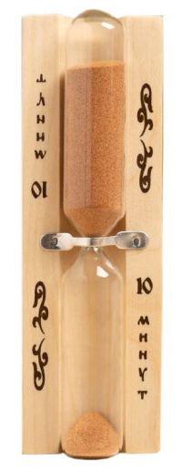 Миниатюра: Часы песочные открытые дер., диапазон 0-10 мин.в пакете@