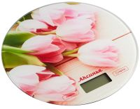 Миниатюра: Весы кухонные эл. 5кг стекло Розовые тюльпаны Аксинья