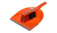 Миниатюра: Набор для уборки (совок для мусора с резинкой и щетка-сметка), короткие ручки Стандарт оранжевый