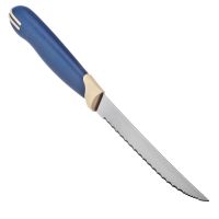 Миниатюра: Нож кухонный нерж. 12,7см, пласт. синяя ручка, с зубцами Tramontina Multicolor 23529/215 @