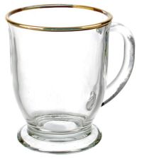 Миниатюра: Кружка 450мл стекло Золотая кайма