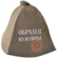 Миниатюра: Шапка для бани экофетр Образец мужчины цвет оливковый
