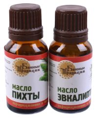 Миниатюра: Масло для бани, Набор 2шт*15мл (пихта, эвкалипт) Банные традиции в упаковке