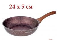 Миниатюра: Сковорода ал. 240мм, без крышки бакелит. ручка а/п "KUKMARA "Granit ultra" красная