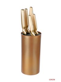 Миниатюра: Набор ножей нерж. 5пр на подставке, золотистые ручки "MercuryHaus"
