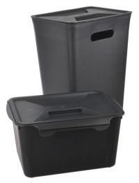 Миниатюра: Набор для раздельного сбора мусора пласт. 2пр (контейнеры 6л; 12л) IDEA черный