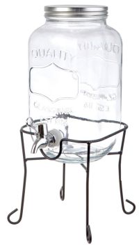 Миниатюра: Лимонадница стекло 4л, с краном, мет. подставка (8)