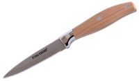 Миниатюра: Нож кухонный нерж. 9,5см (L20,5см общая), пласт. ручка под дерево TOGOOD