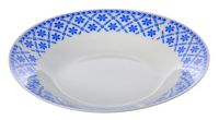 Миниатюра: Тарелка суповая 20см 500мл фарфор Синий орнамент (72)